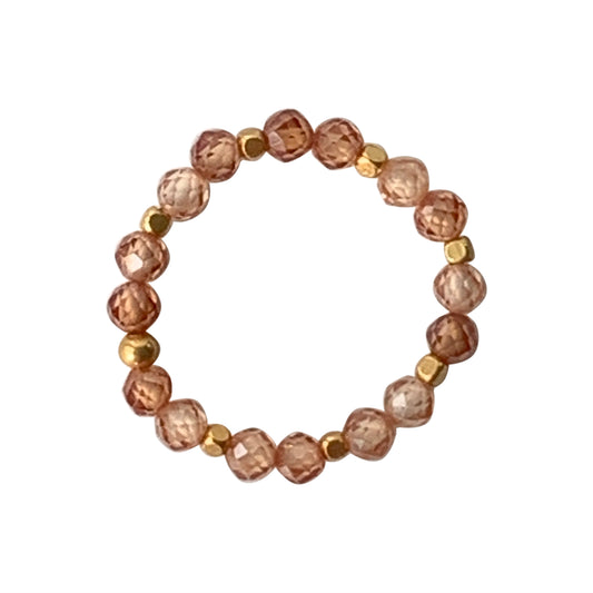 IBU JEWELS Ring Stone Dot Champagne Quartz RS24