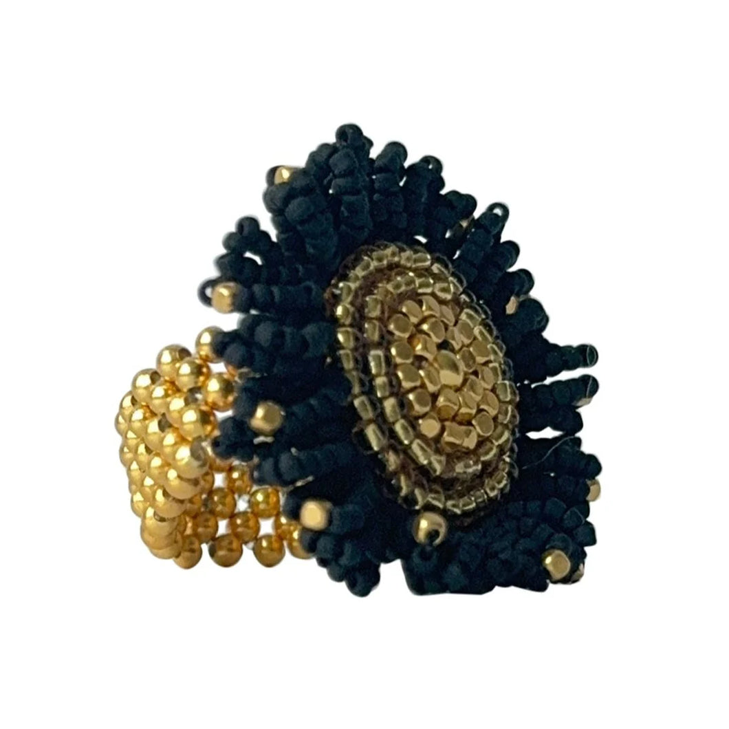 IBU Jewels Ring Sunflower Black RV02