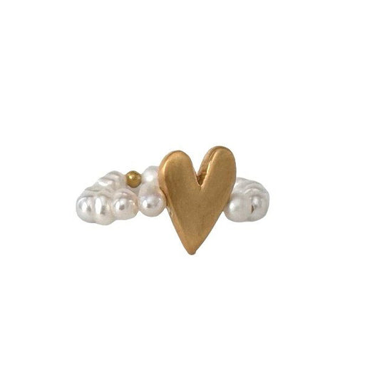 IBU JEWELS Ring Sweet Heart Pearl RV05