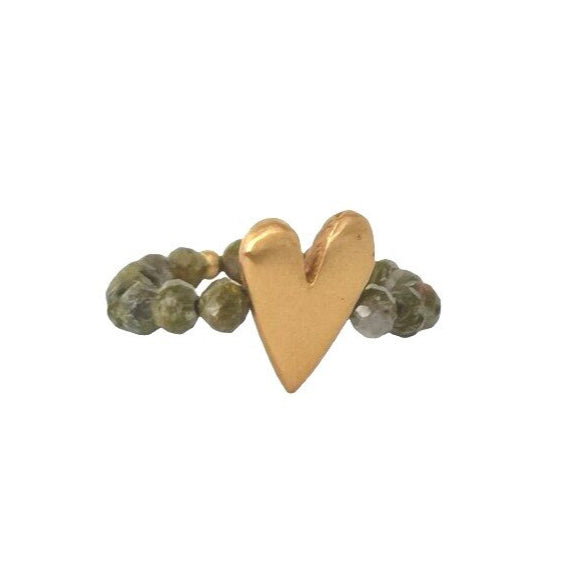 IBU Jewels Ring Sweat Heart Unakite RV12