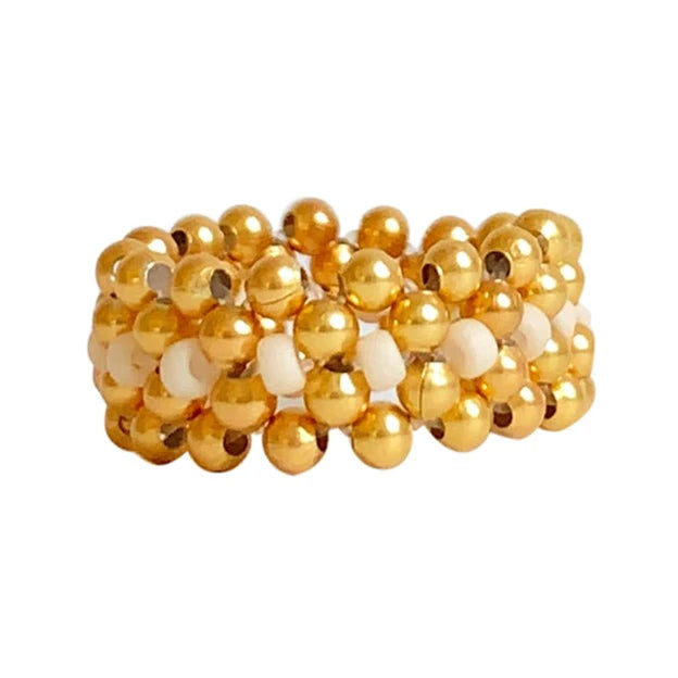 IBU Jewels Ring Lace Gold White RX01