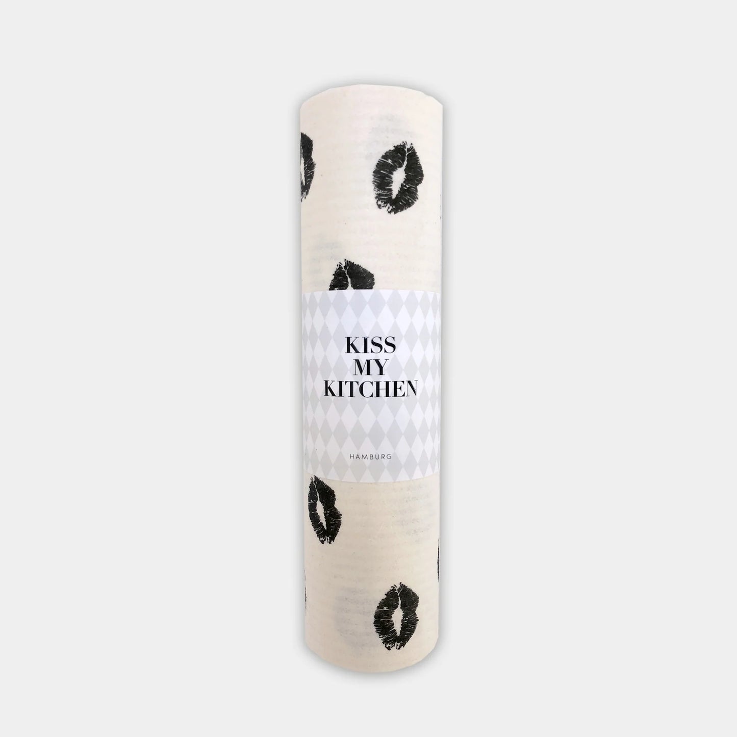 KISS MY KITCHEN Schwammtuch-Rolle Kiss black