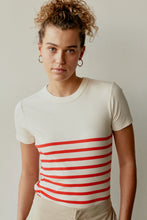 Lade das Bild in den Galerie-Viewer, PENN &amp; INK N.Y. T-Shirt Stripe Coral
