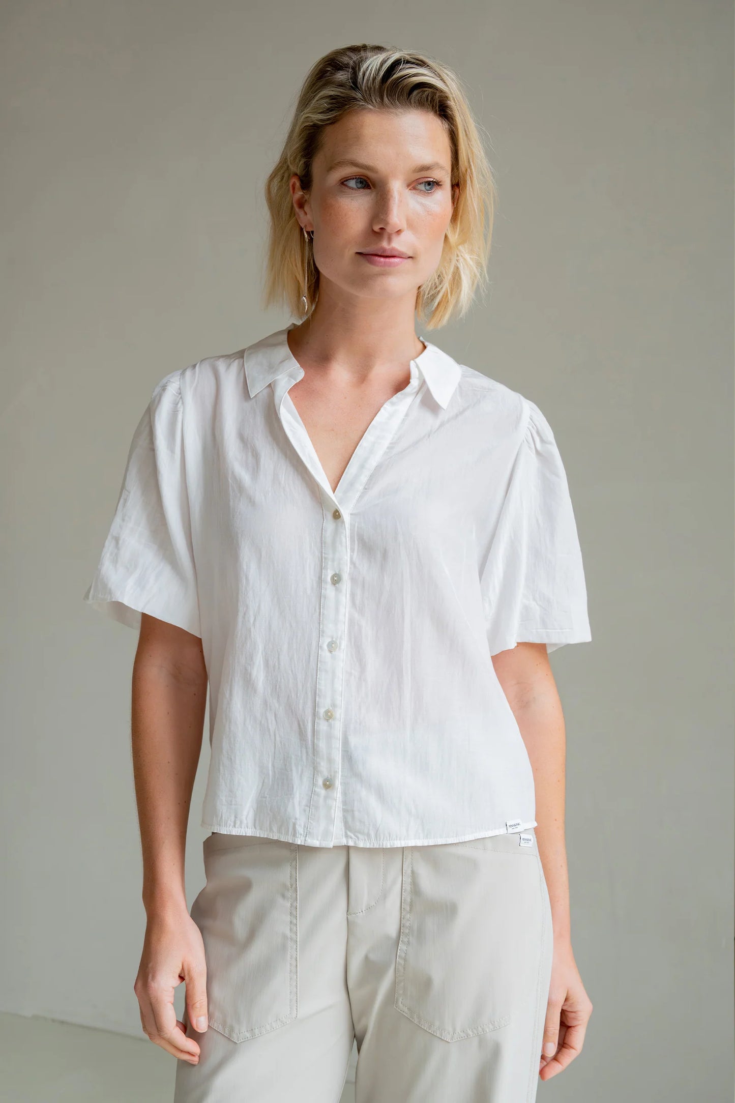 PENN & INK Kurzarmbluse White