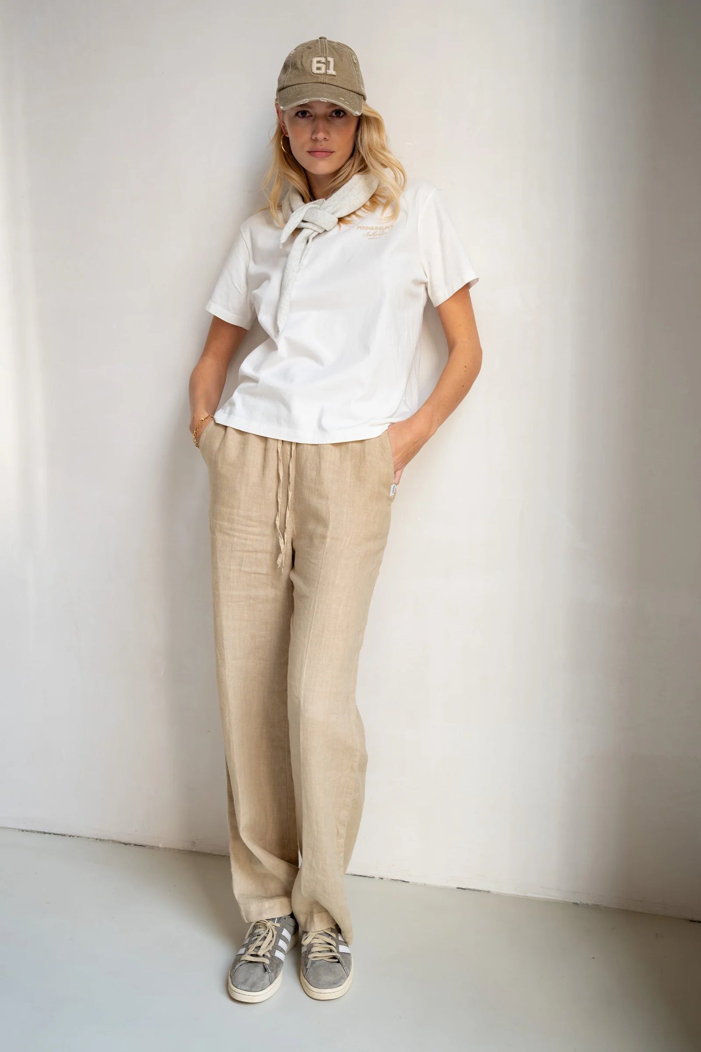 PENN & INK Hose aus Leinen - Safari