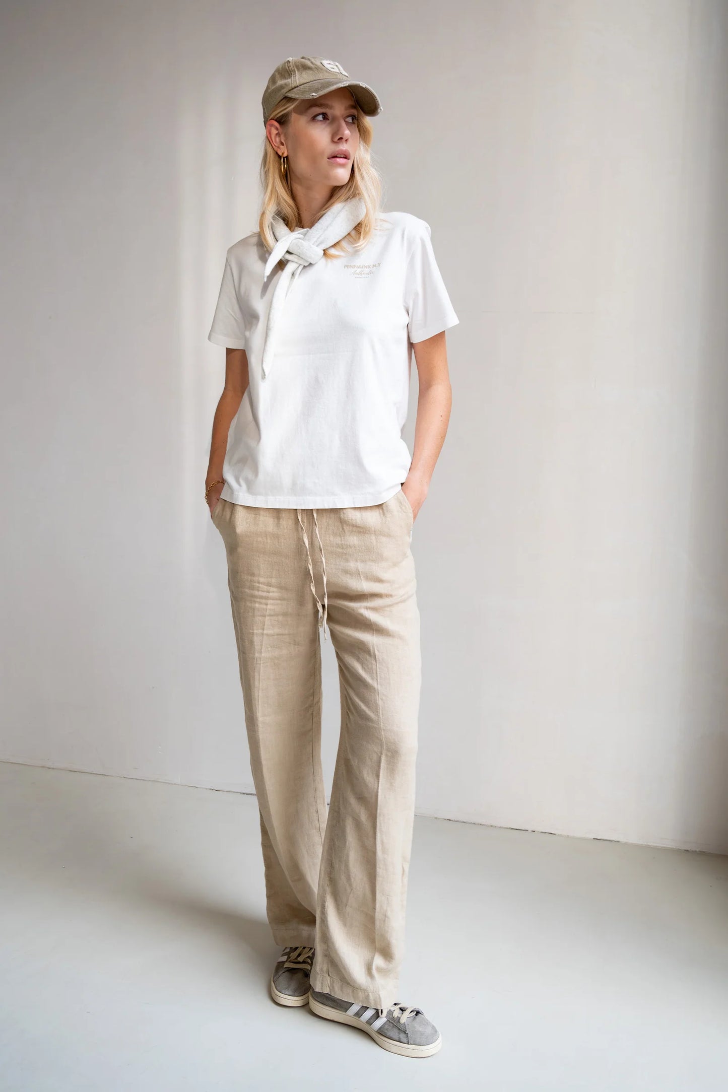 PENN & INK Hose aus Leinen - Safari
