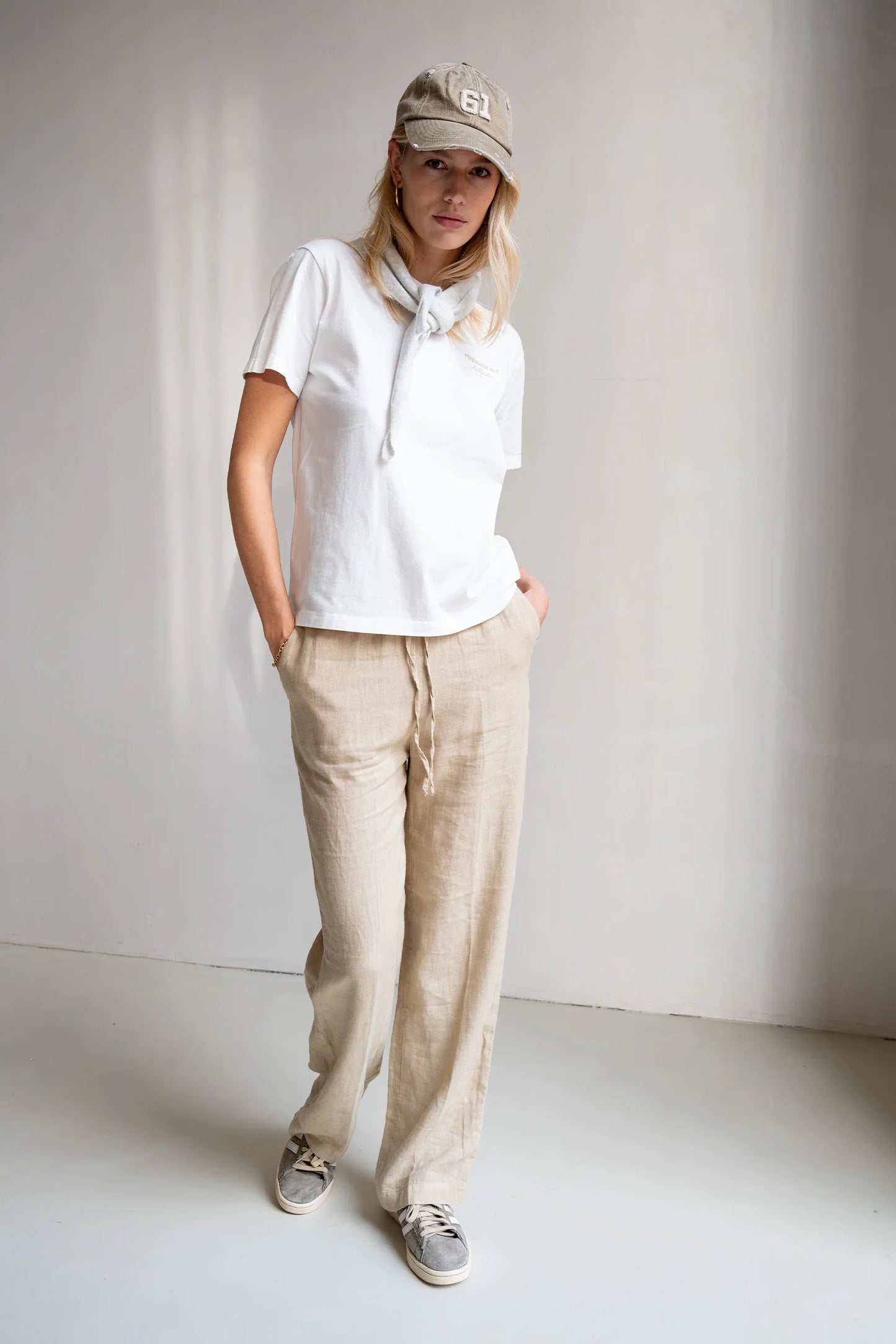 PENN & INK Hose aus Leinen - Safari