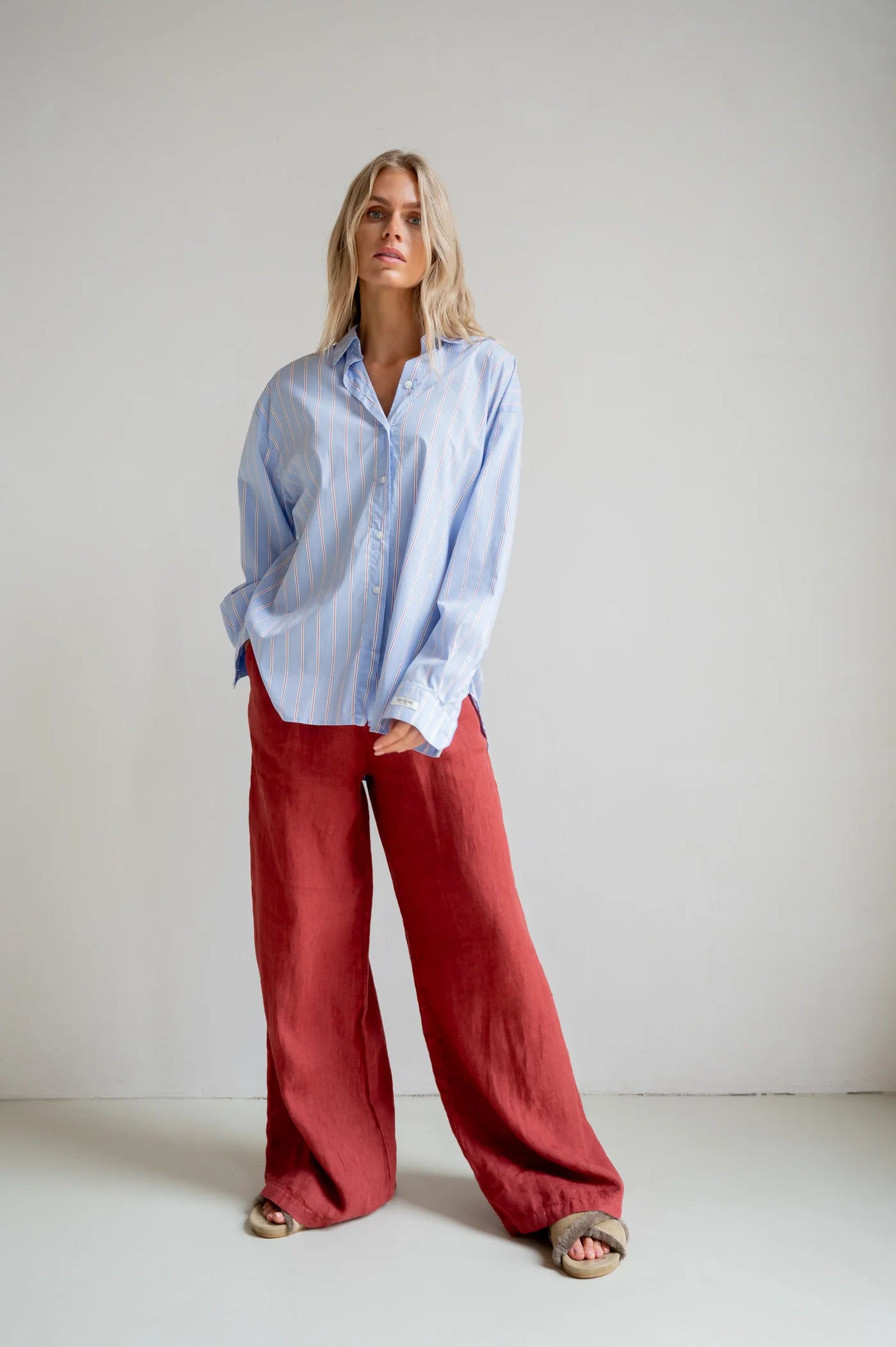 PENN & INK N.Y. Bluse Stripe Blue
