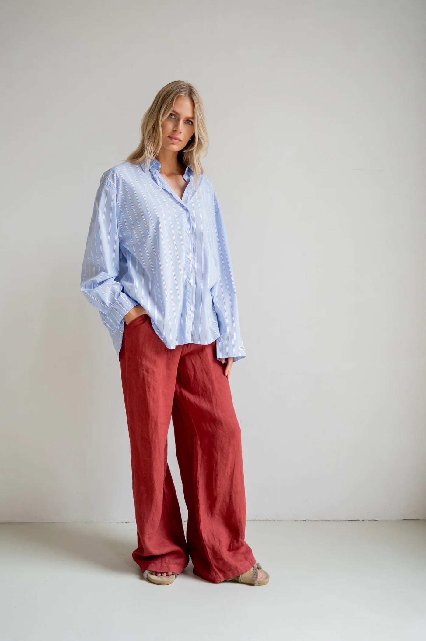 PENN & INK N.Y. Bluse Stripe Blue