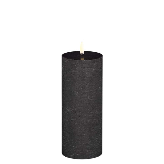 UYUNI Stumpenkerze 20,3 cm mit Timer Black