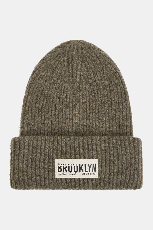 PENN & INK N.Y. Beanie Taupe Logo