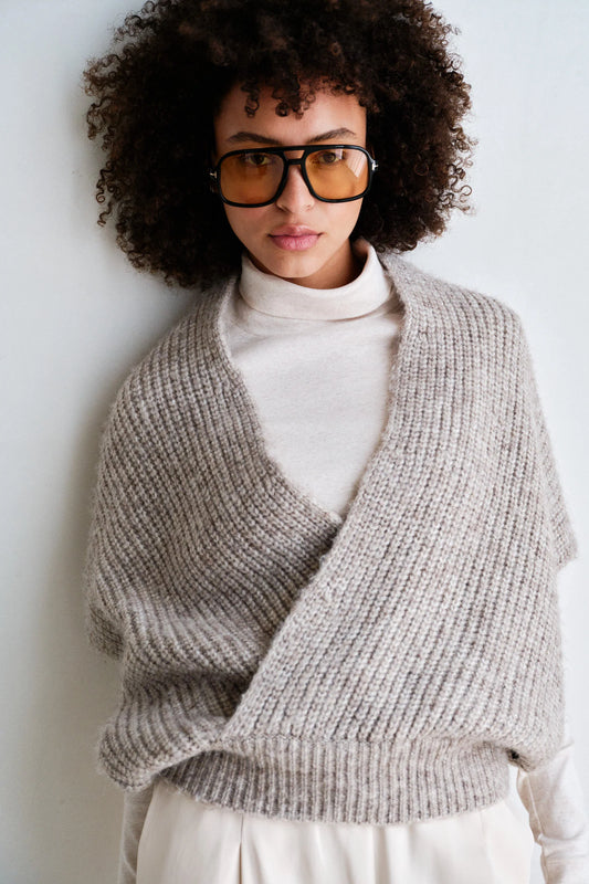 PENN & INK Pullover Brown Melange