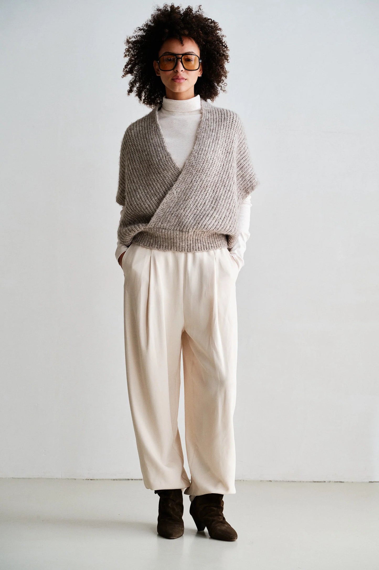 PENN & INK Pullover Brown Melange