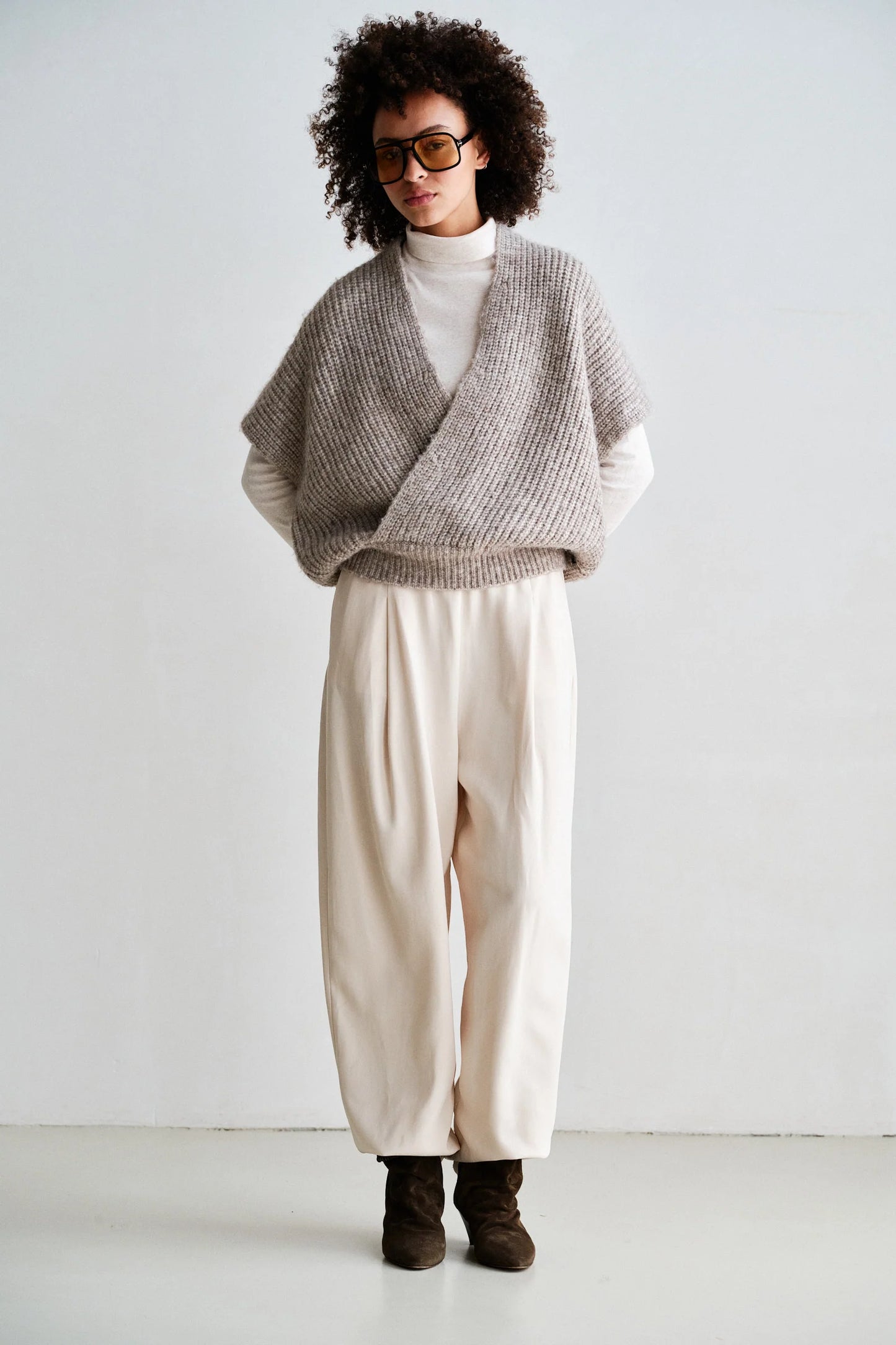 PENN & INK Pullover Brown Melange