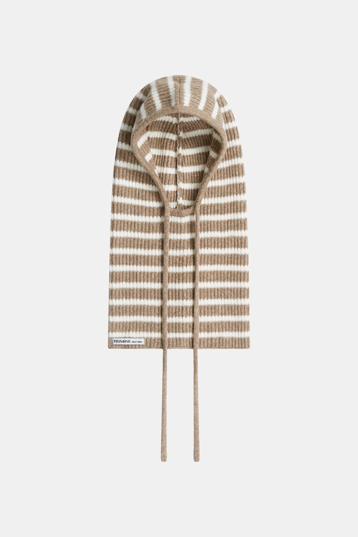 PENN & INK Balaclava Stripes Brown Ecru