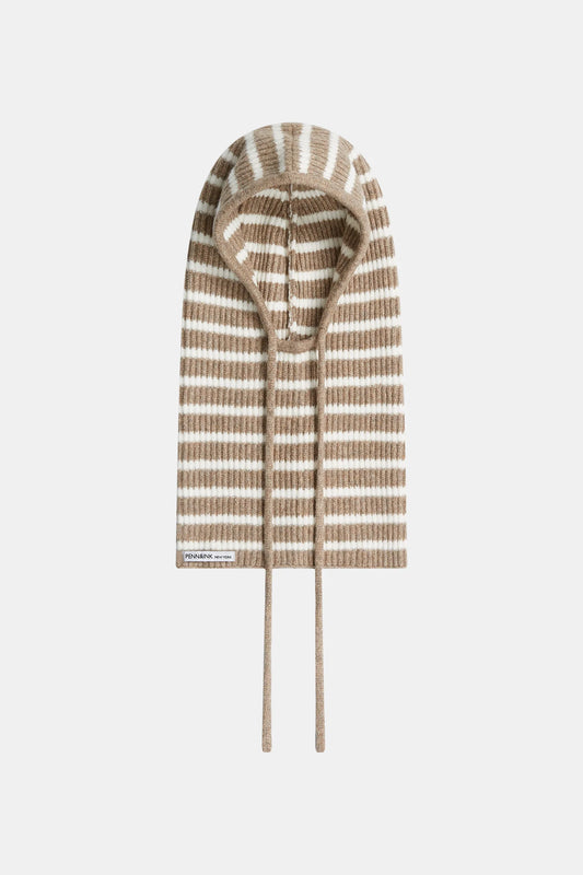 PENN & INK Balaclava Stripes Brown Ecru