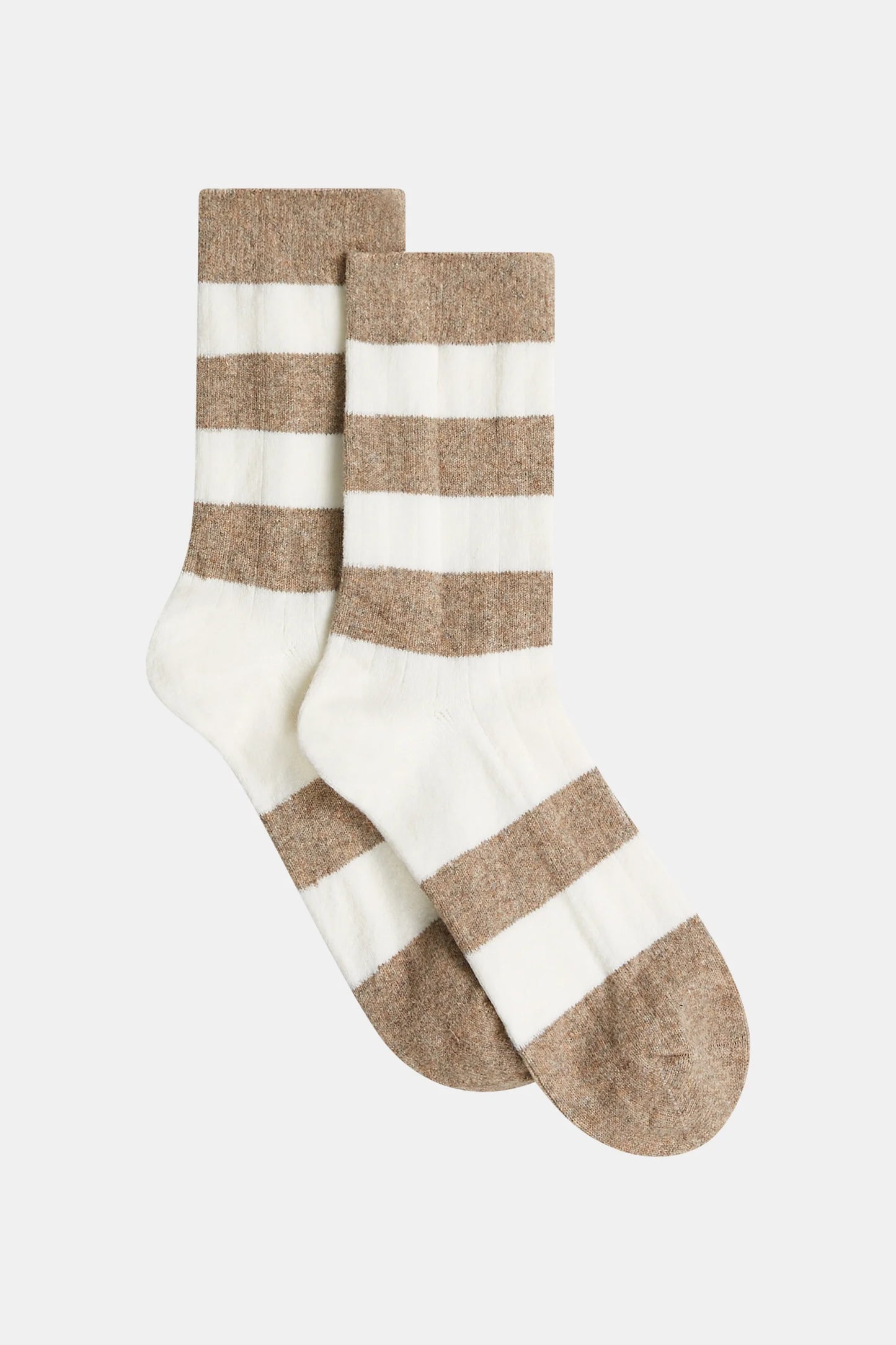 PENN & INK Socken Stripes Brown Ecru