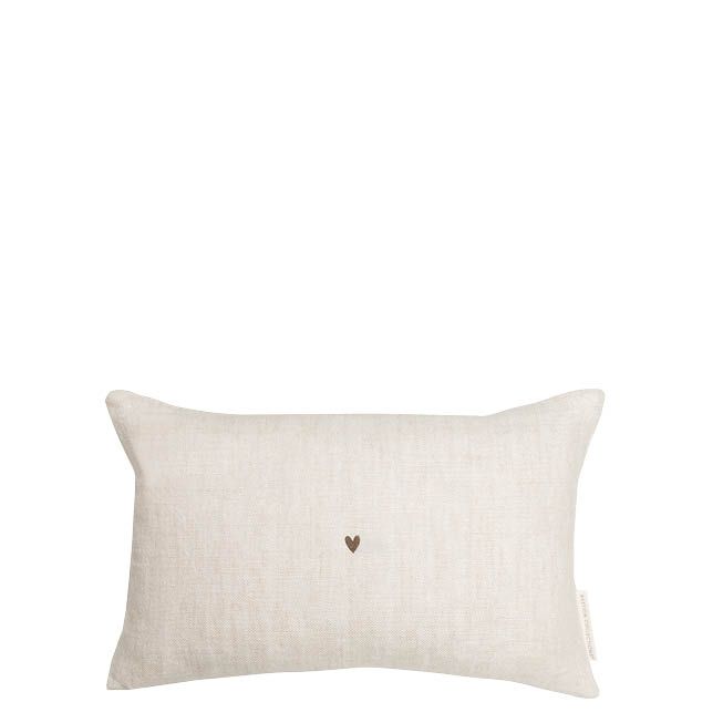 BASTION COLLECTIONS Kissen Light Naturel - Little Heart in Brown