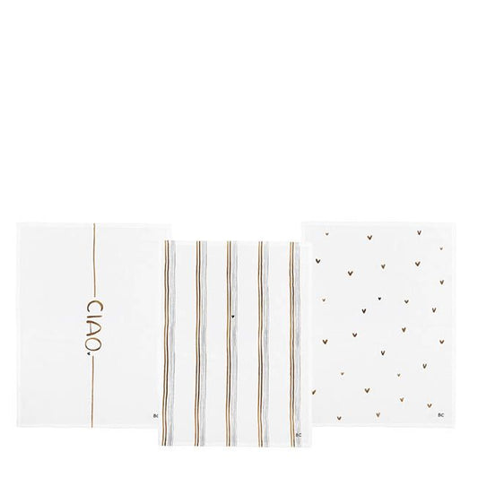 BASTION COLLECTIONS Geschirrtücher Ciao Stripes Hearts in 3 Designs