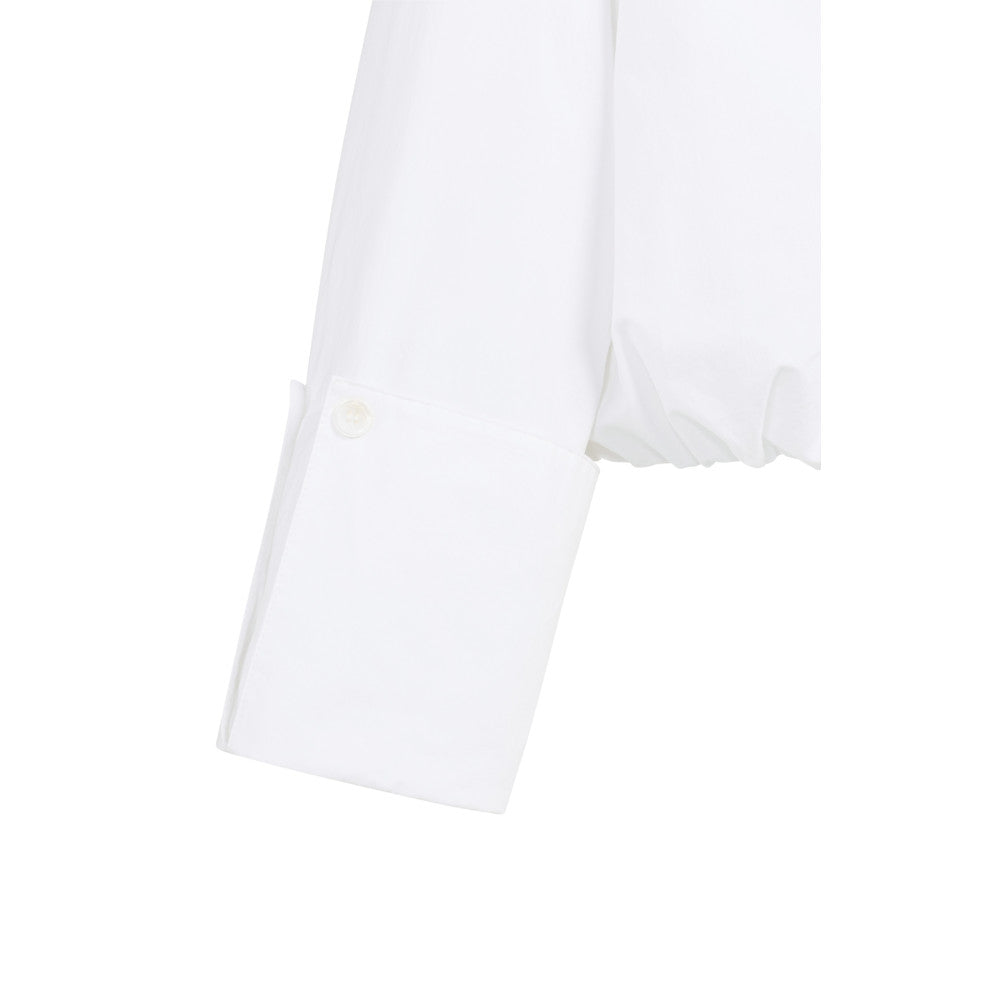 YAYA Ballon Bluse mit tiefen V-Ausschnitt Pure White