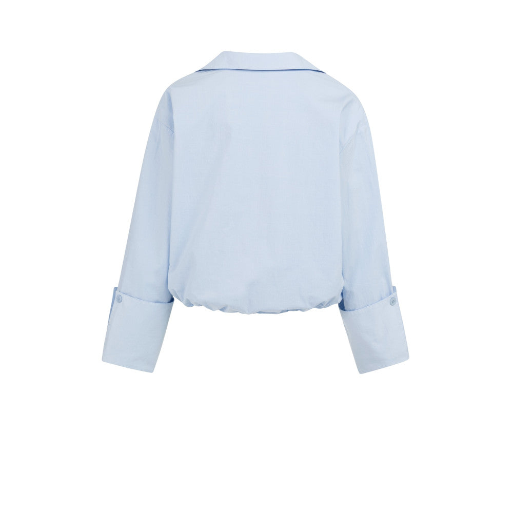 YAYA Ballon Bluse mit tiefen V-Ausschnitt Ice Blue