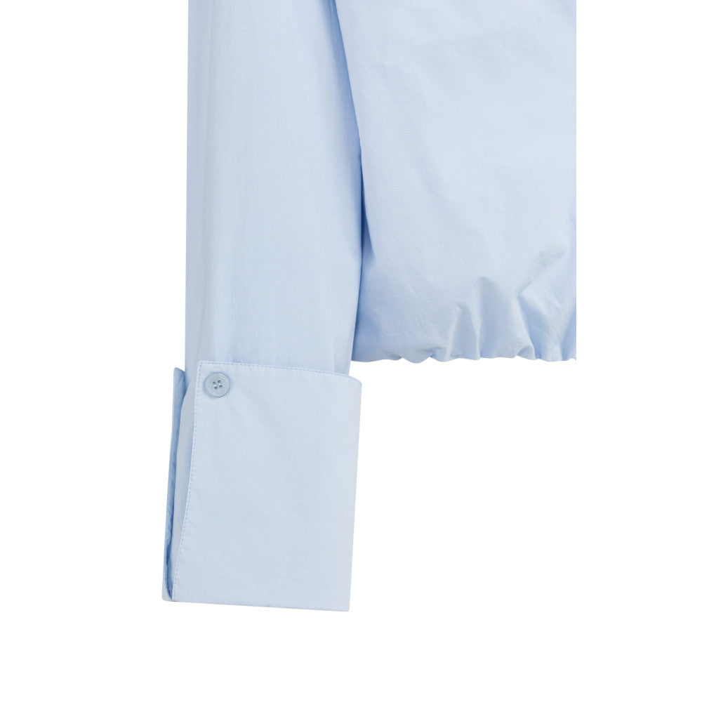 YAYA Ballon Bluse mit tiefen V-Ausschnitt Ice Blue