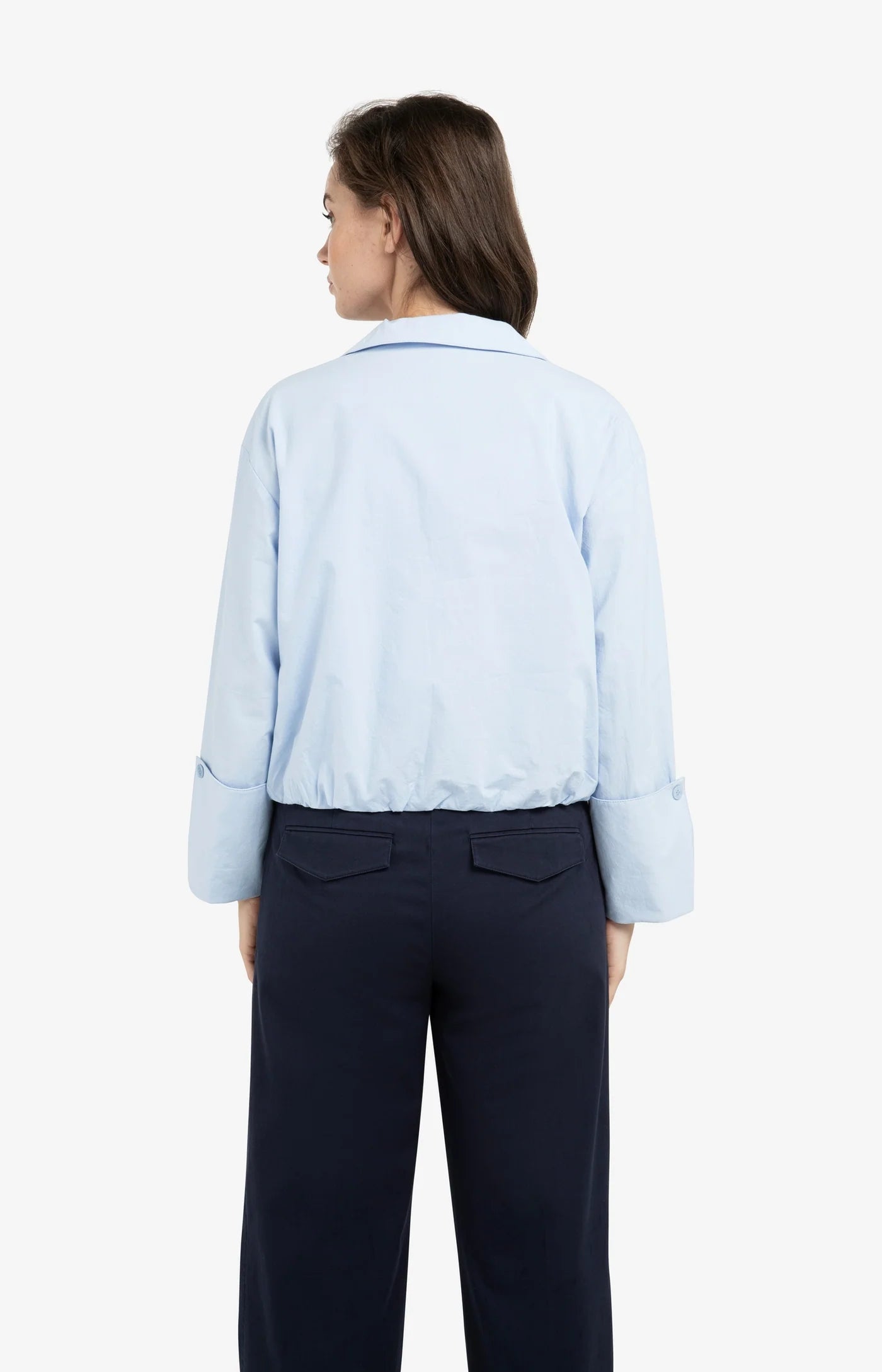 YAYA Ballon Bluse mit tiefen V-Ausschnitt Ice Blue