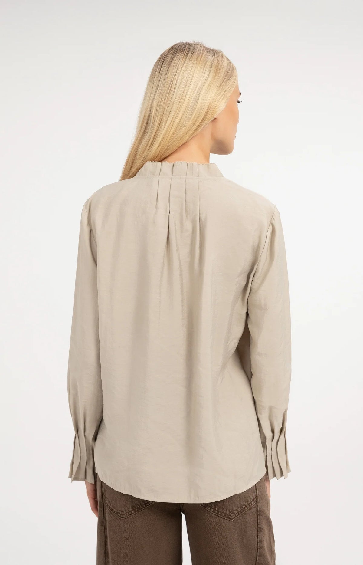 YAYA Bluse mit Plissierdetails - Cashmere Grey