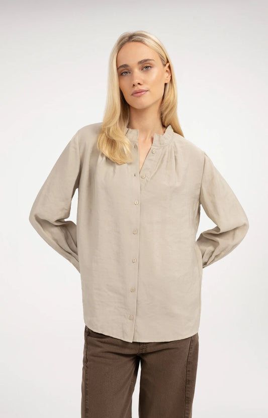 YAYA Bluse mit Plissierdetails - Cashmere Grey