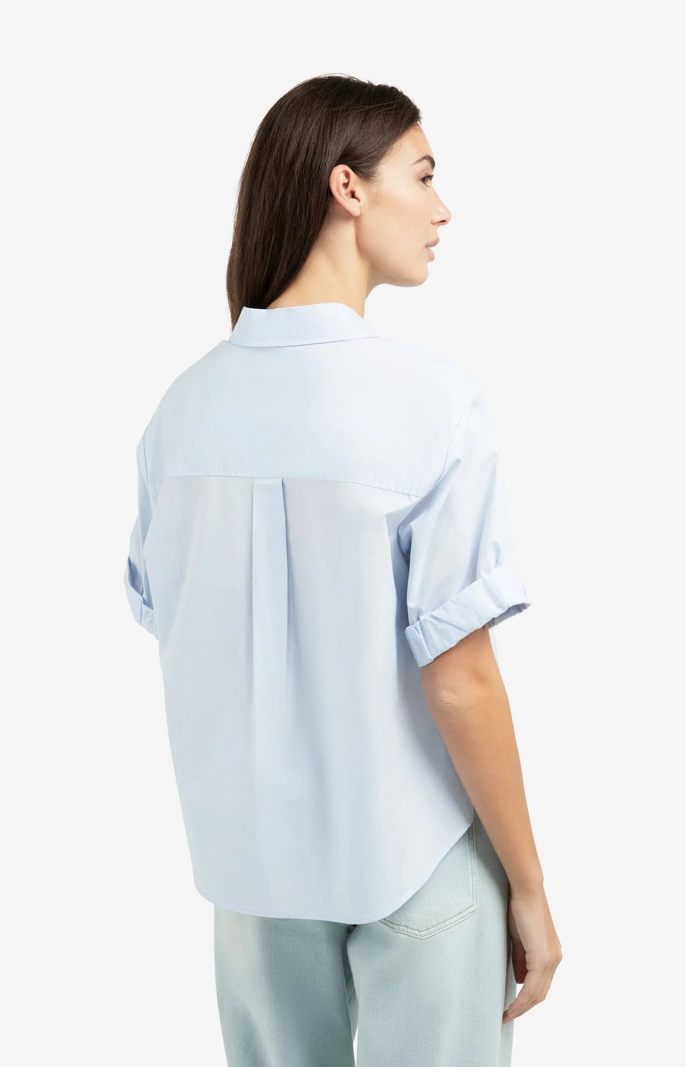 YAYA Kurzarmbluse Ice Blue