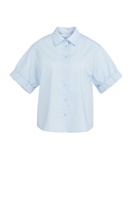 YAYA Kurzarmbluse Ice Blue
