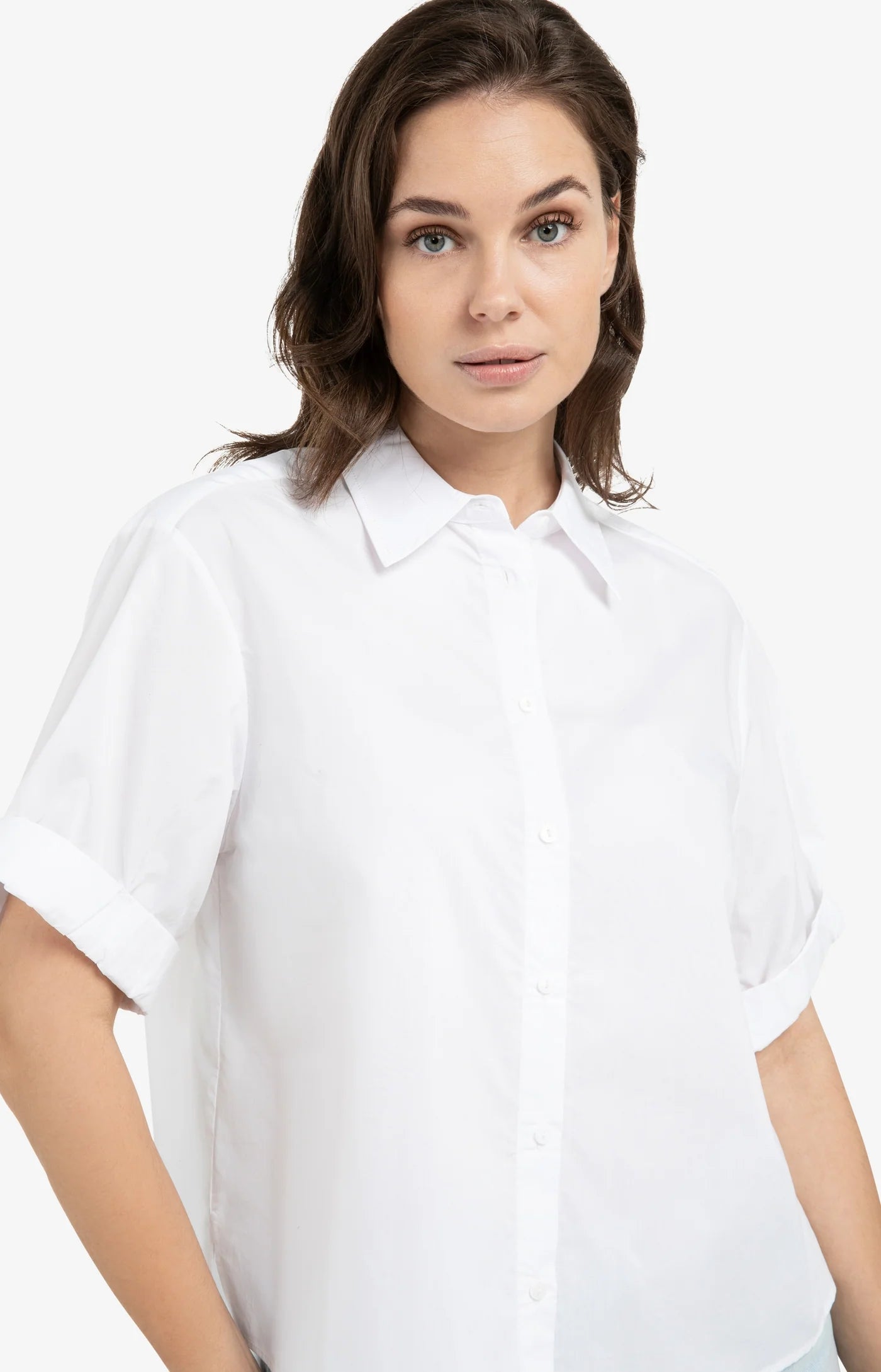 YAYA Kurzarmbluse Pure White