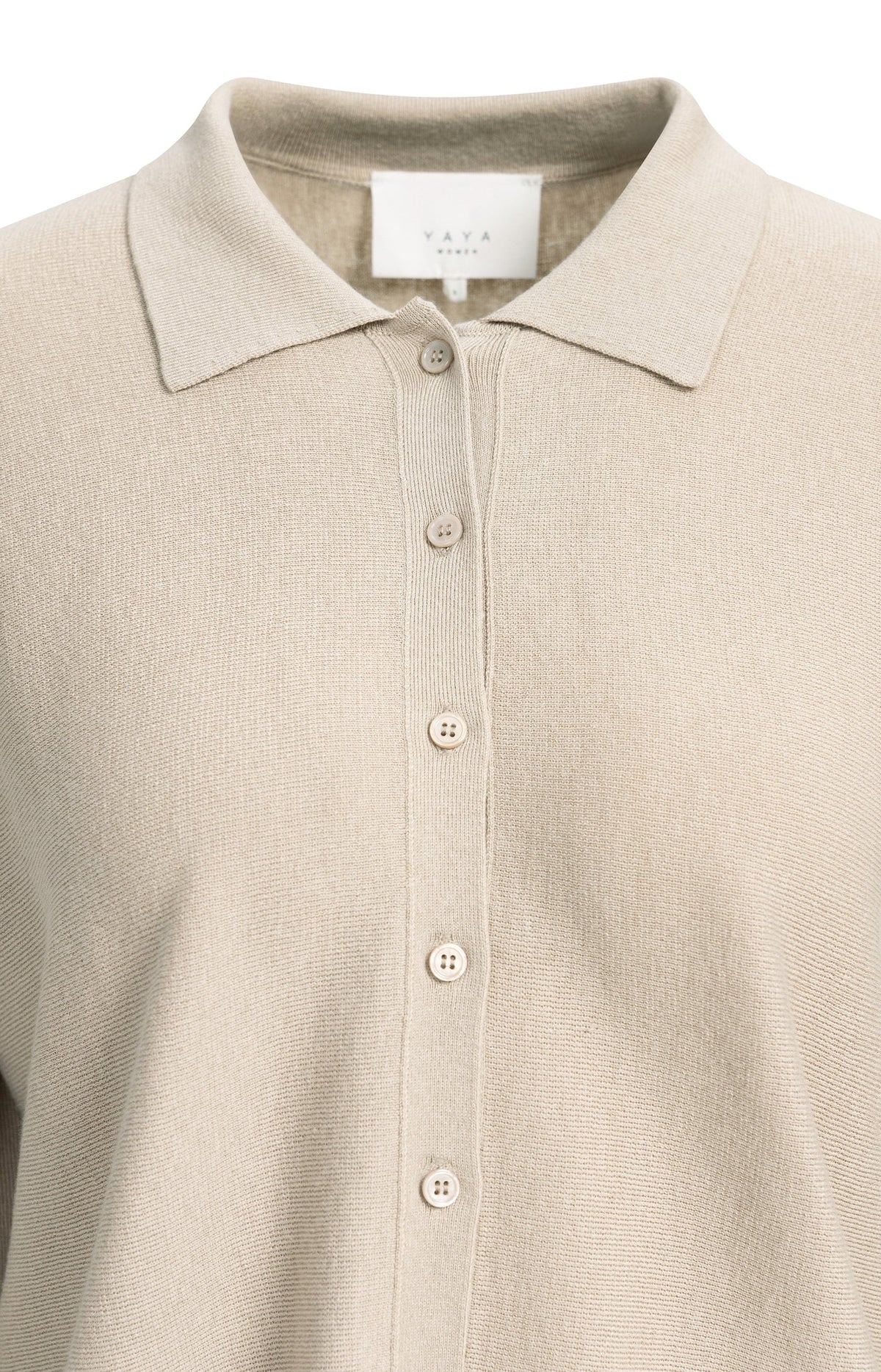 YAYA Cardigan mit Kragen und Knopfverschluss - Cashmere Grey