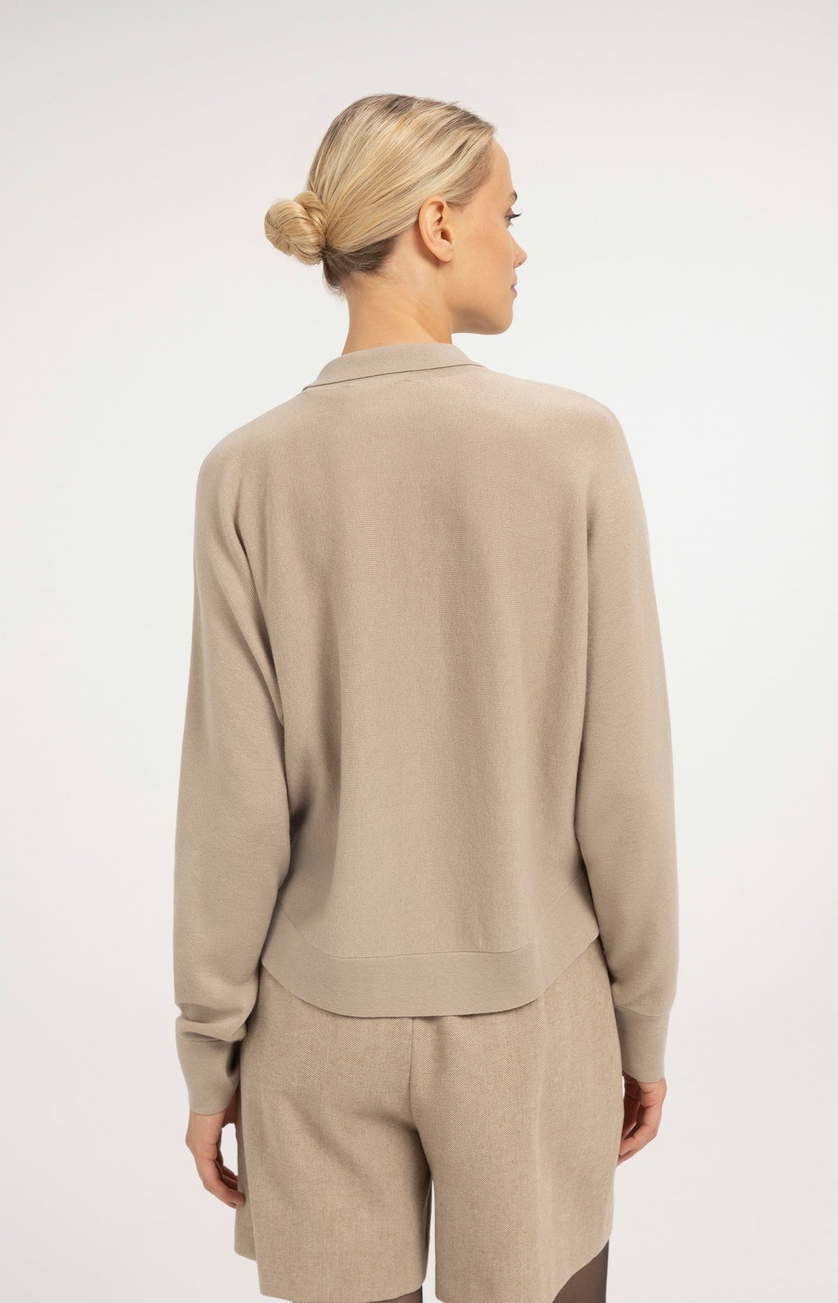 YAYA Cardigan mit Kragen und Knopfverschluss - Cashmere Grey