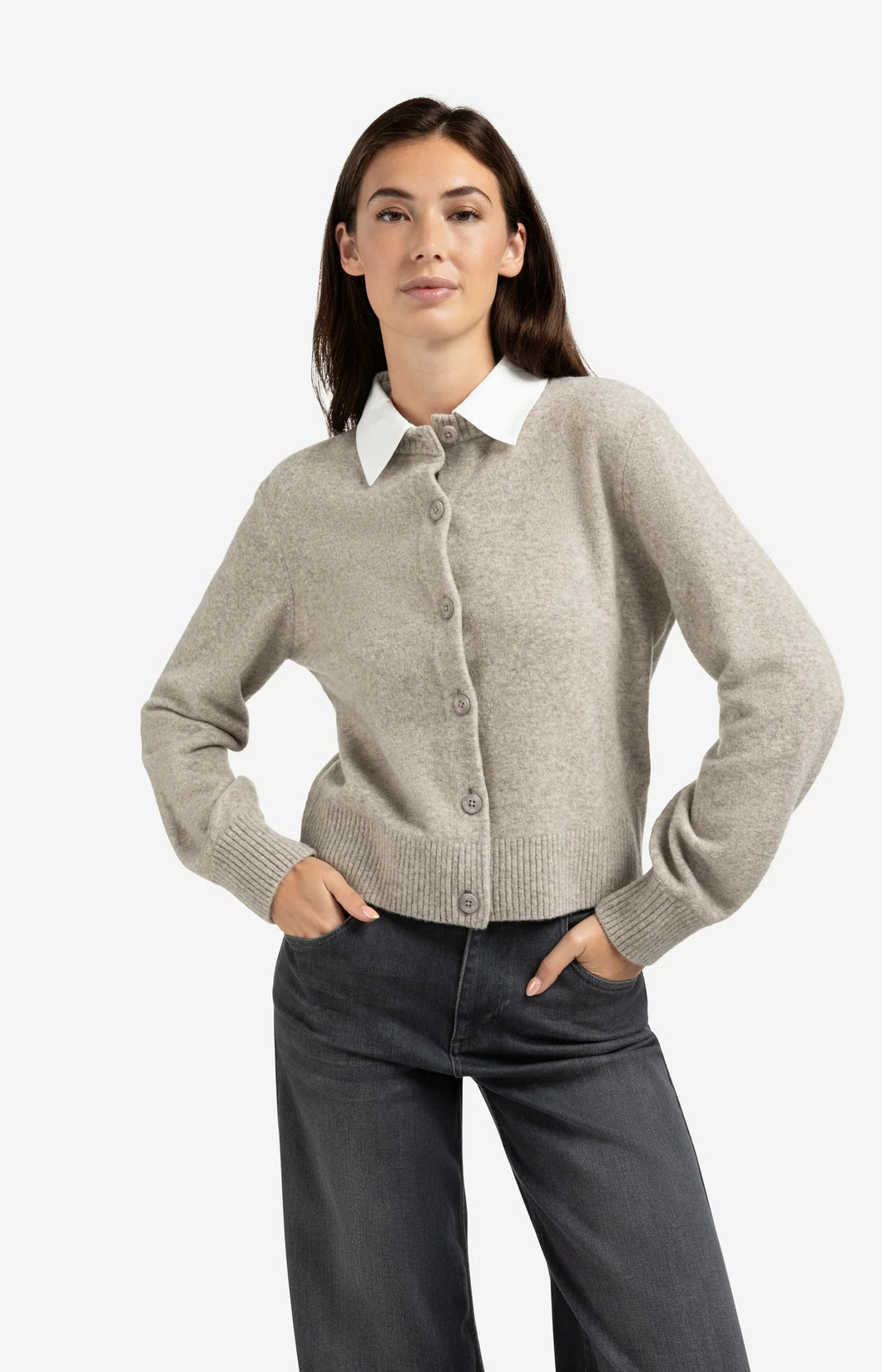 YAYA Cardigan abnehmbaren Kragen