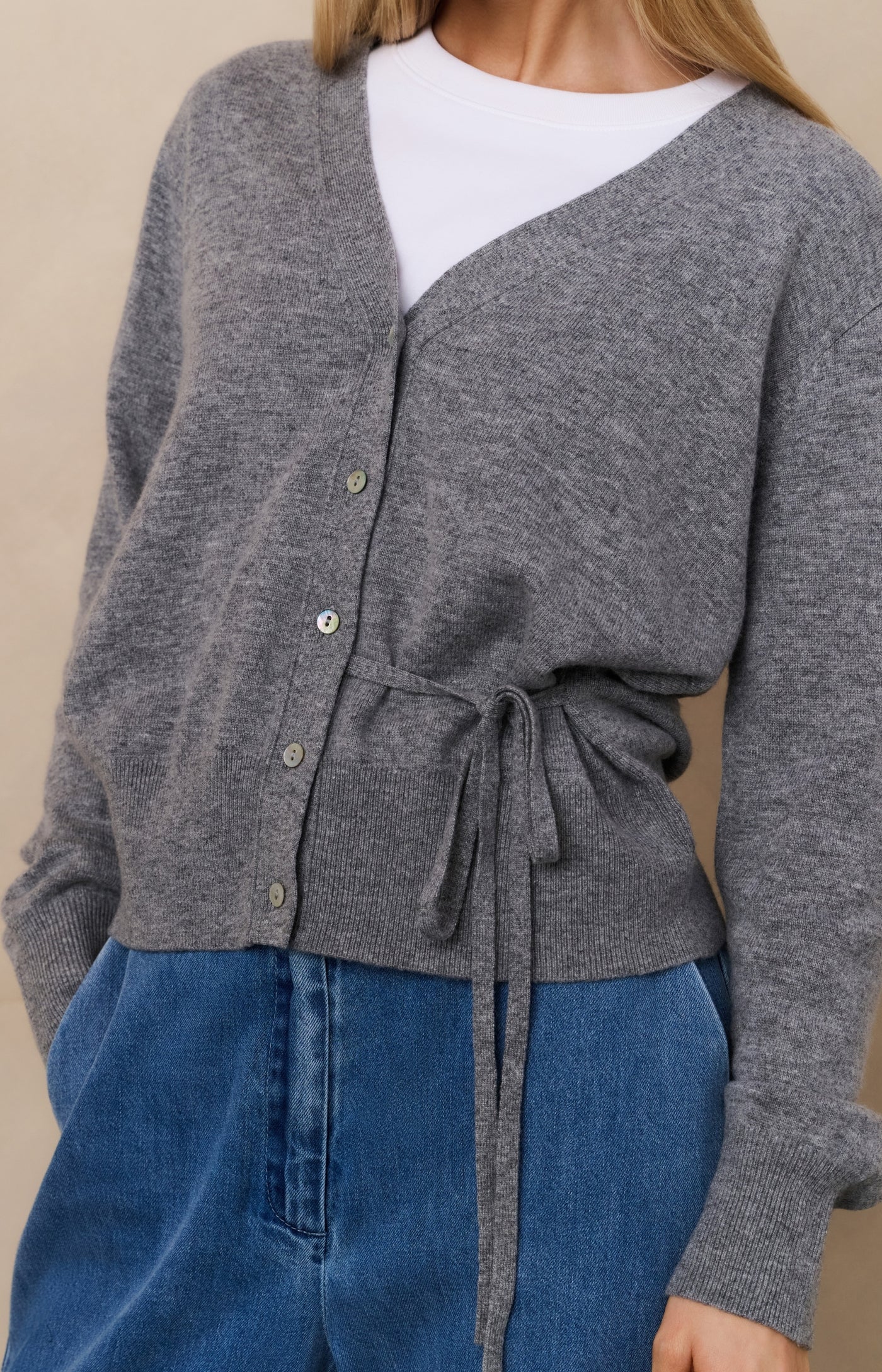 YAYA Cardigan mit Bindeverschluss