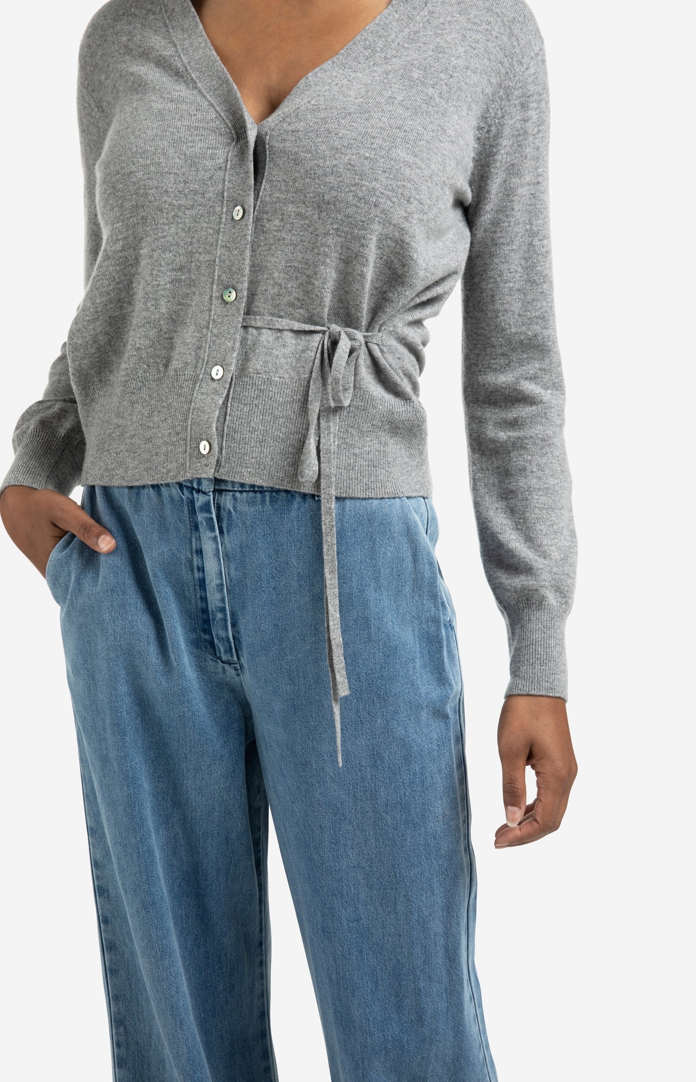 YAYA Cardigan mit Bindeverschluss