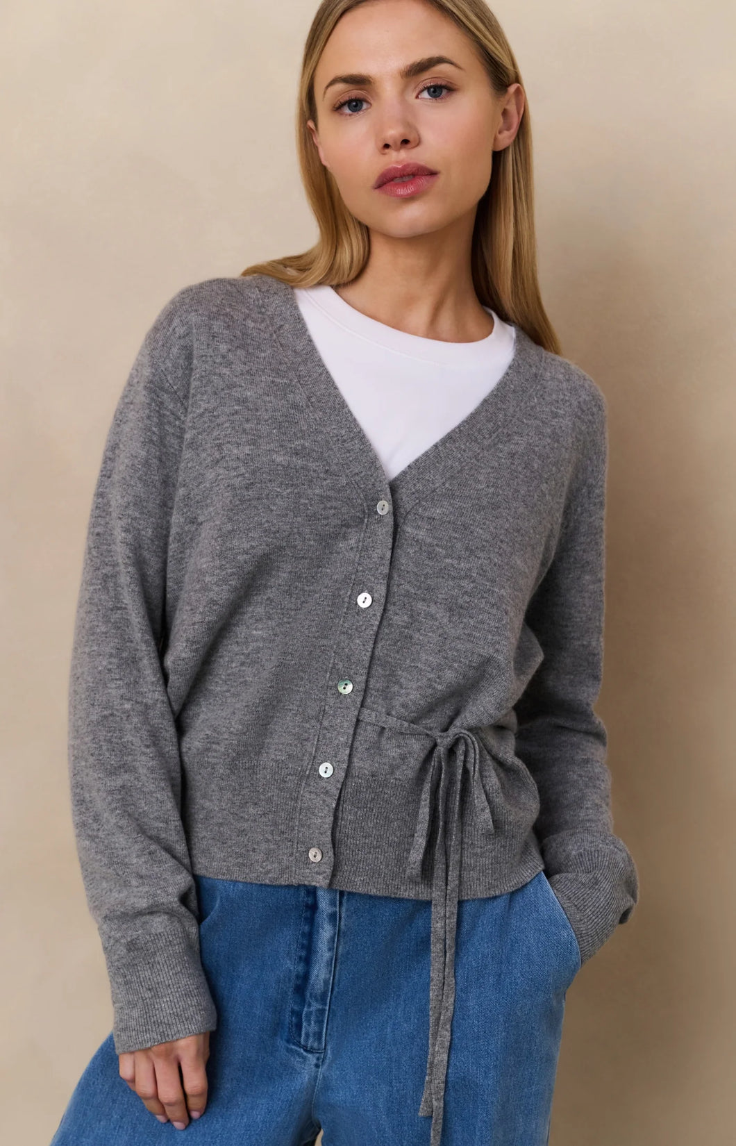 YAYA Cardigan mit Bindeverschluss