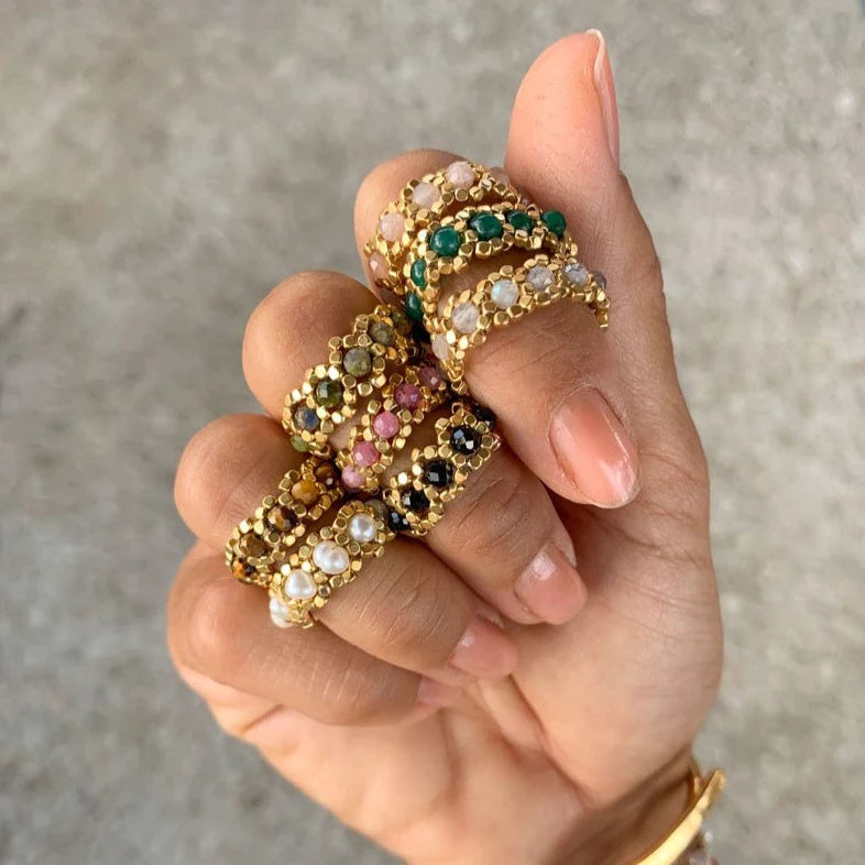IBU JEWELS Ring Princess Onyx RY14