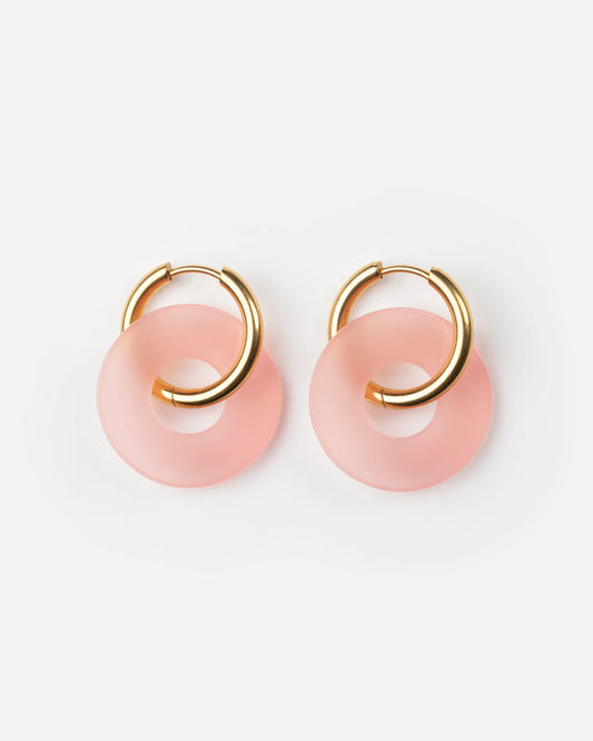 KURAGE GINZA Duo Creolen Donuts Rose Pale