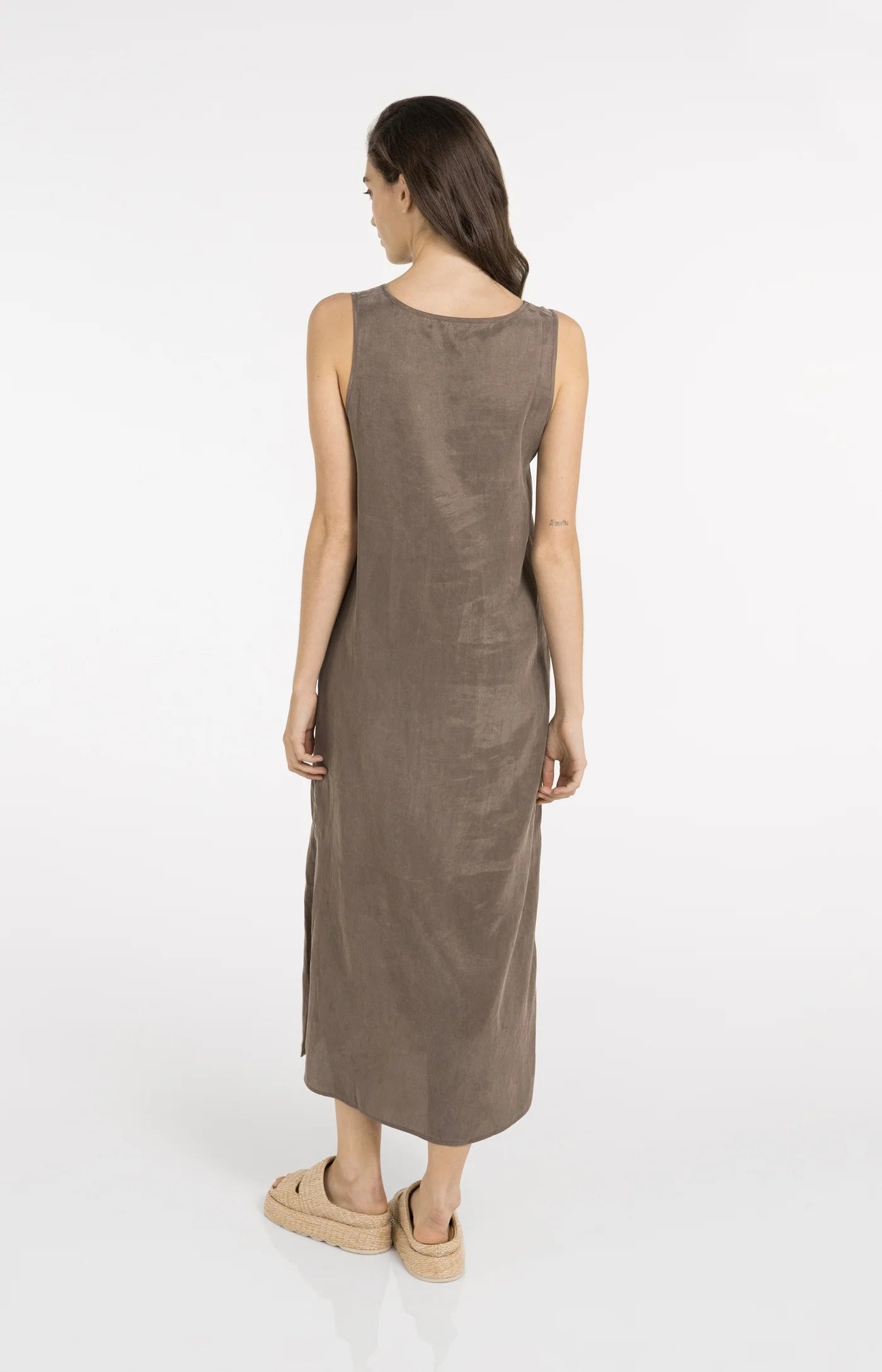 YAYA Kleid in Knitteroptik - Washed Brown