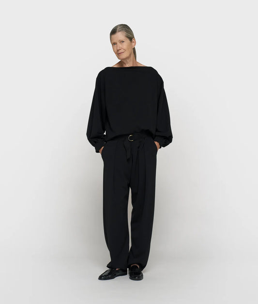 10DAYS AMSTERDAM Belted Pants Crepe Black