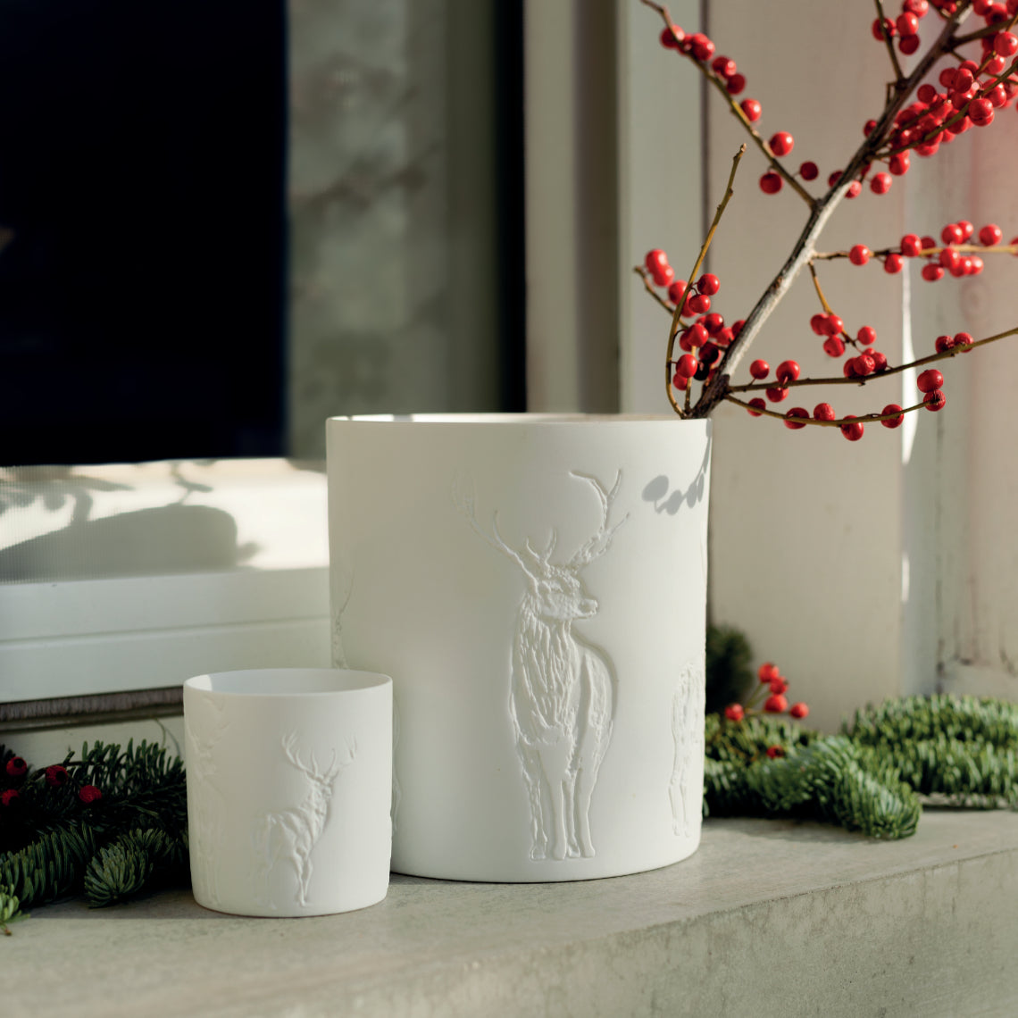 RAEDER DESIGN Windlicht Winterschimmer Hirsche