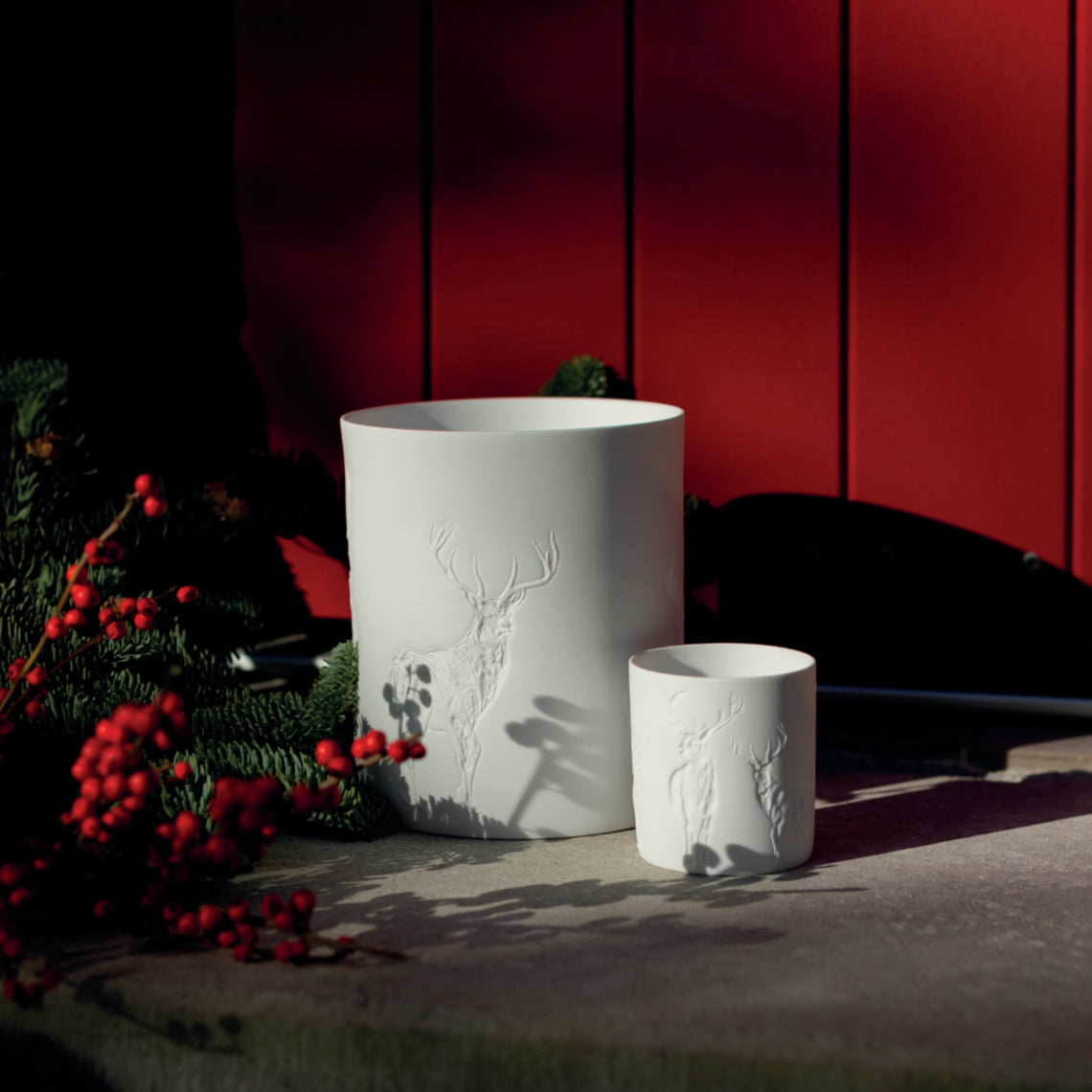 RAEDER DESIGN Windlicht Winterschimmer Hirsche