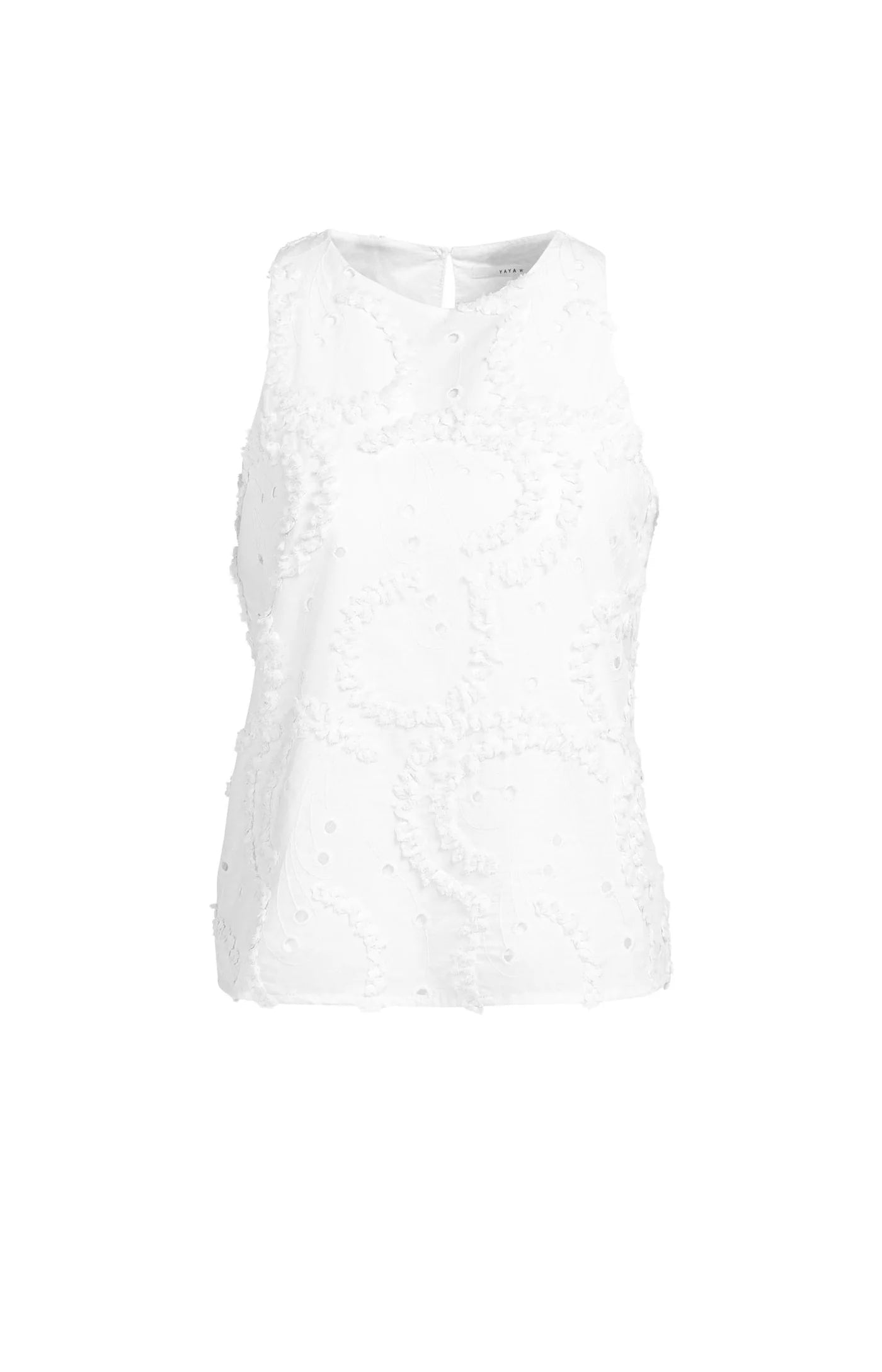 YAYA Ärmelloses Oberteil mit Stickerei Snowfade White