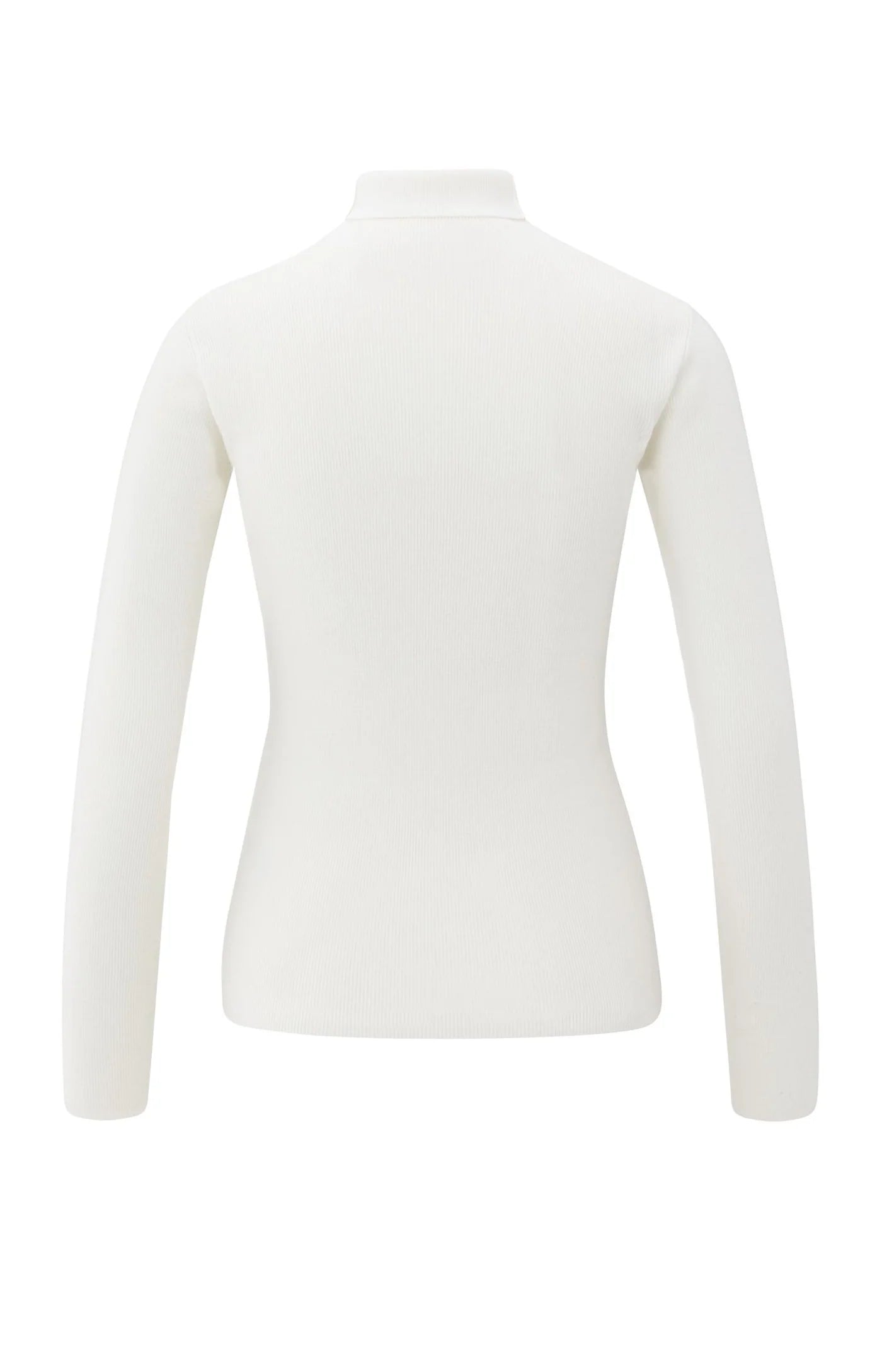 YAYA Geripptes Oberteil mit Rollkragen Frost White