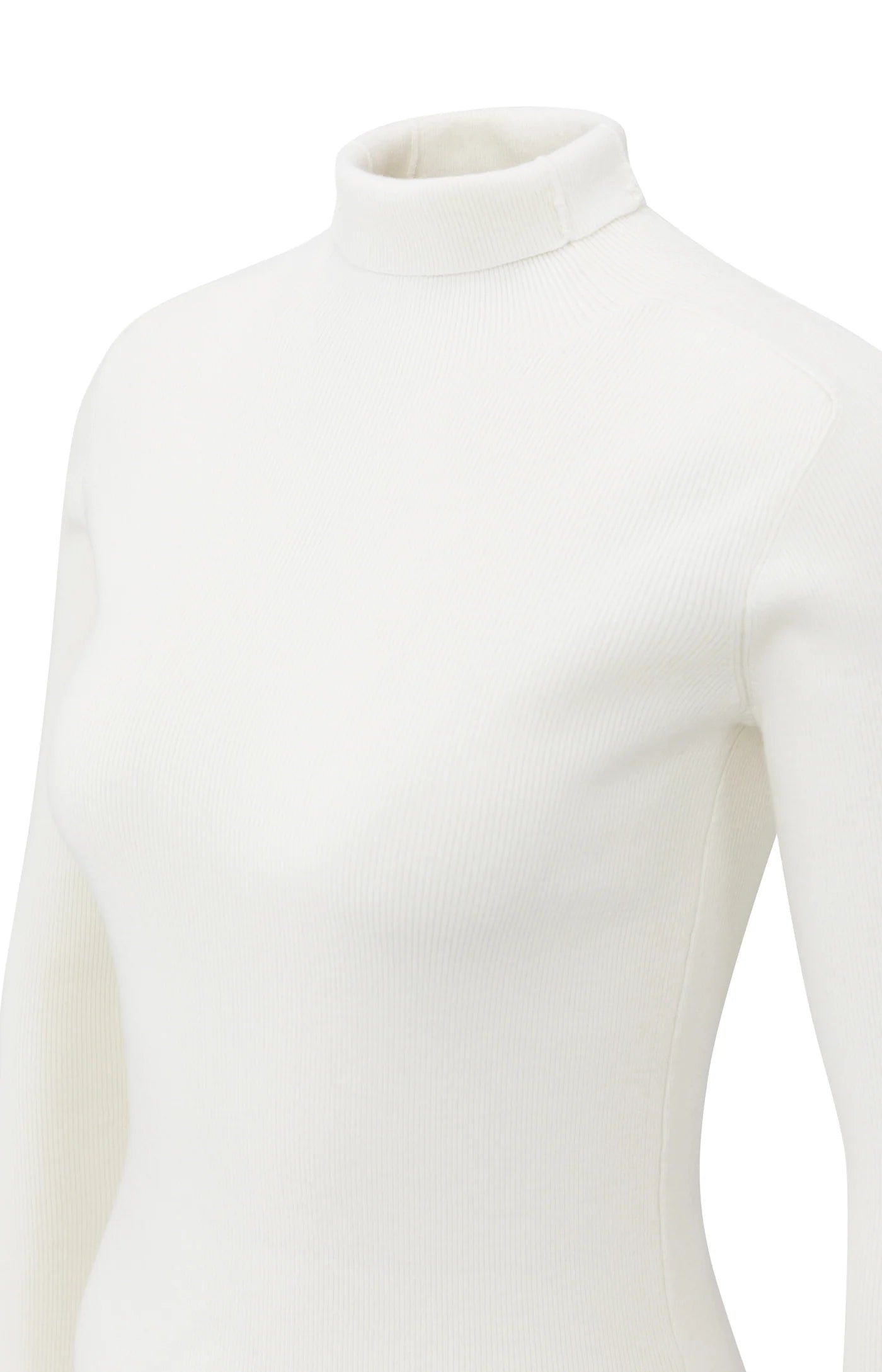 YAYA Geripptes Oberteil mit Rollkragen Frost White
