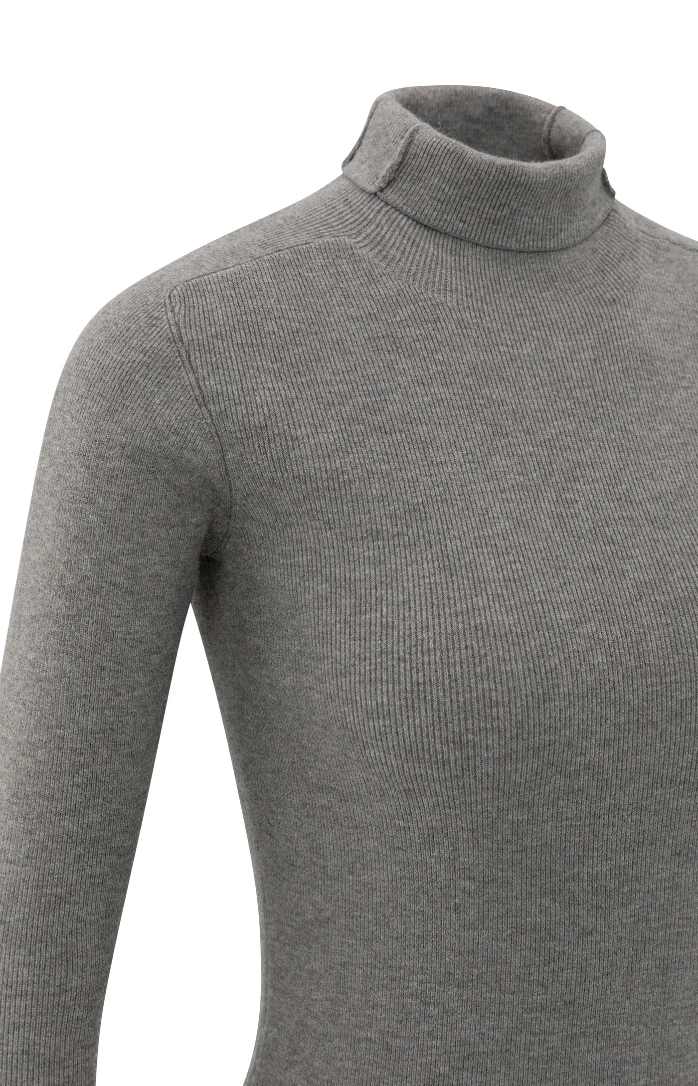 YAYA Geripptes Oberteil mit Rollkragen Taupe