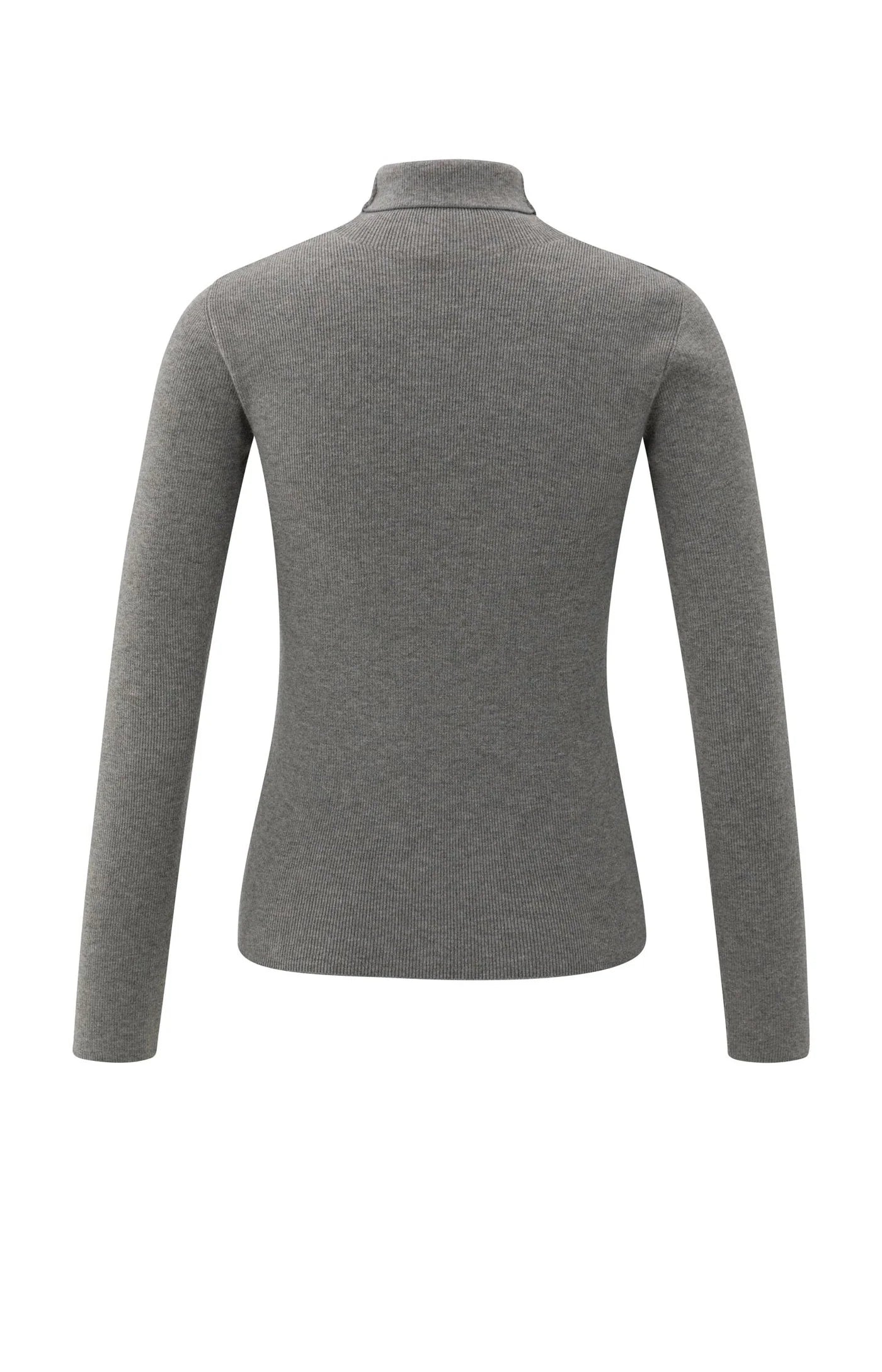 YAYA Geripptes Oberteil mit Rollkragen Taupe