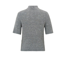 Lade das Bild in den Galerie-Viewer, YAYA Gerippter Kurzarm Rollkragenpullover Grey
